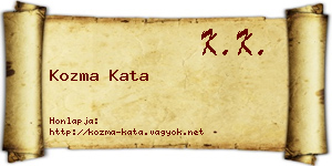 Kozma Kata névjegykártya
